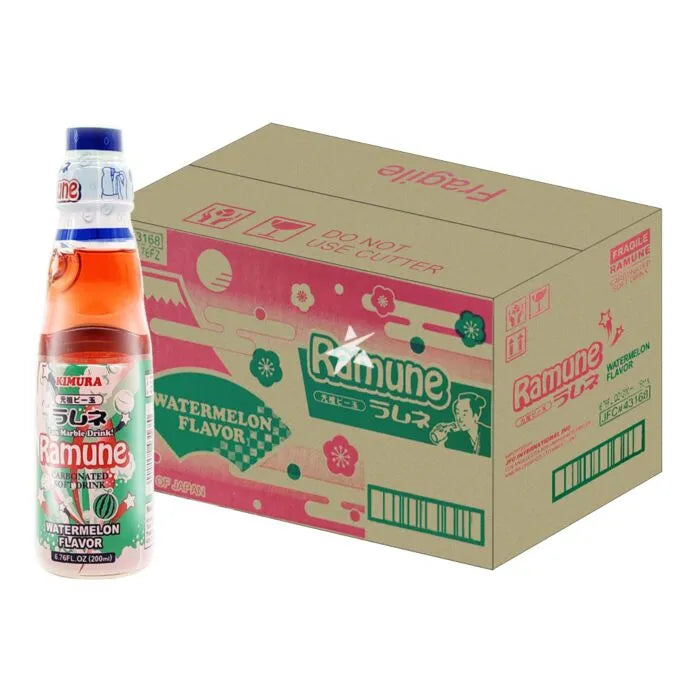 Kimura Ganso Ramune - Watermelon Flavour 200ml (Case of 18)