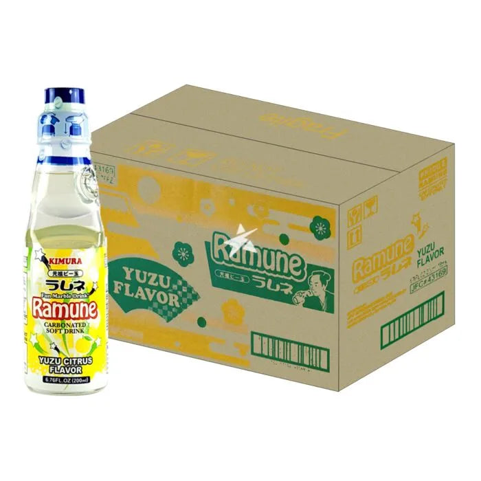 Kimura Ganso Ramune - Yuzu Flavour 200ml (Case of 18)