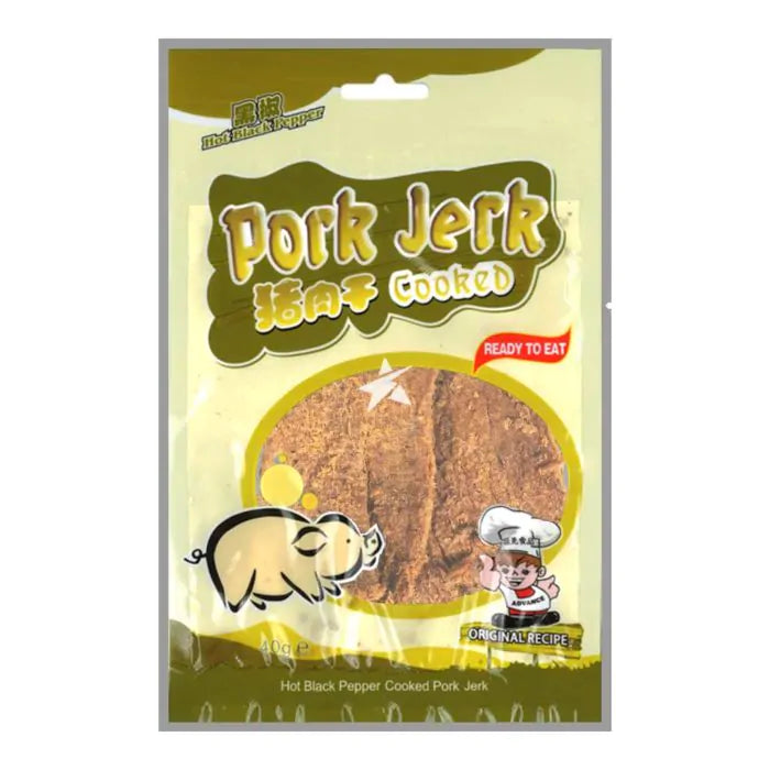 Advance Food Dry Cooked Pork Jerk Black Pepper Flavour 40g