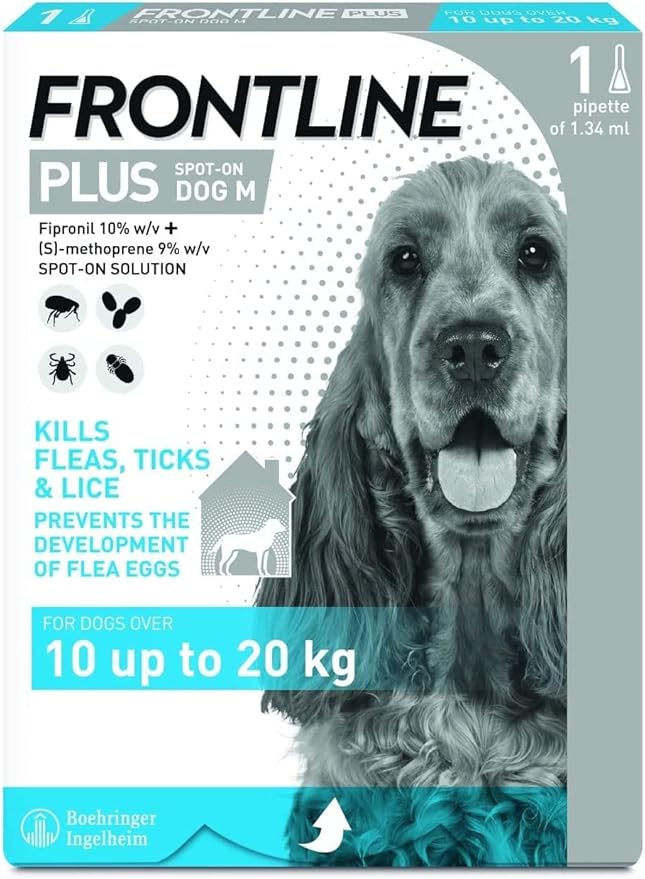 Frontline Plus Flea and Tick Treatment for Dogs 10-20kg - 1 Pipette